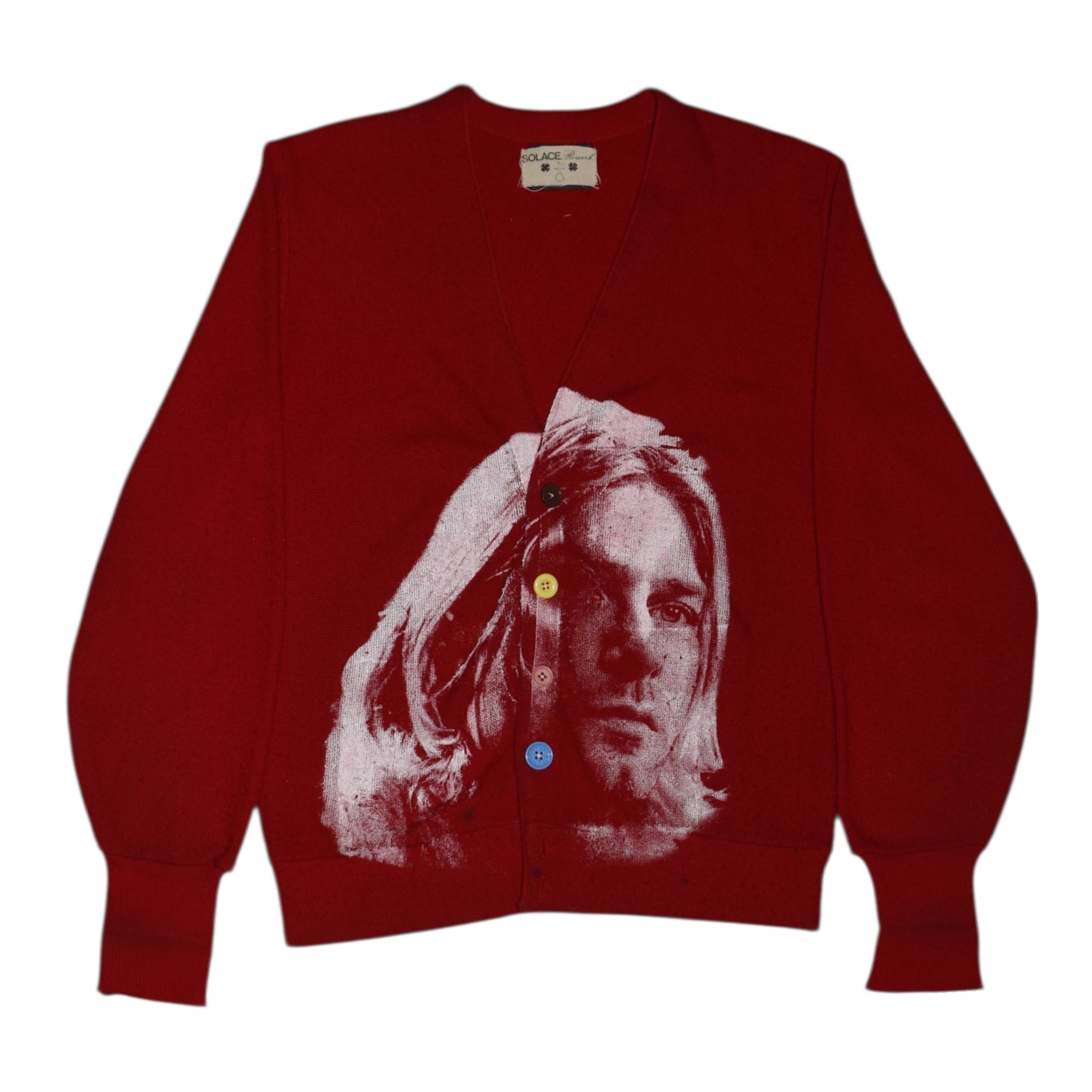 “cobain” vintage red cardigan