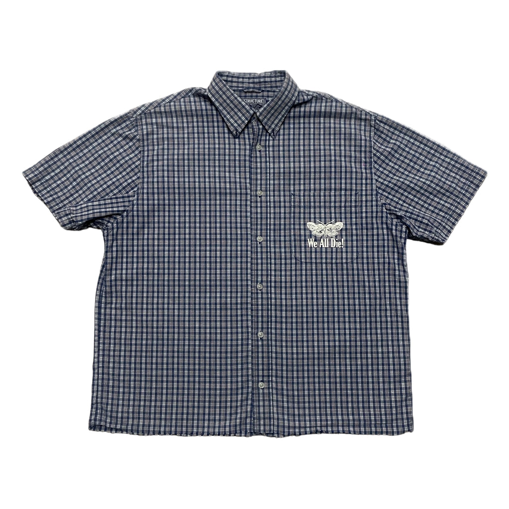 “from hell” hand distressed collared shirt