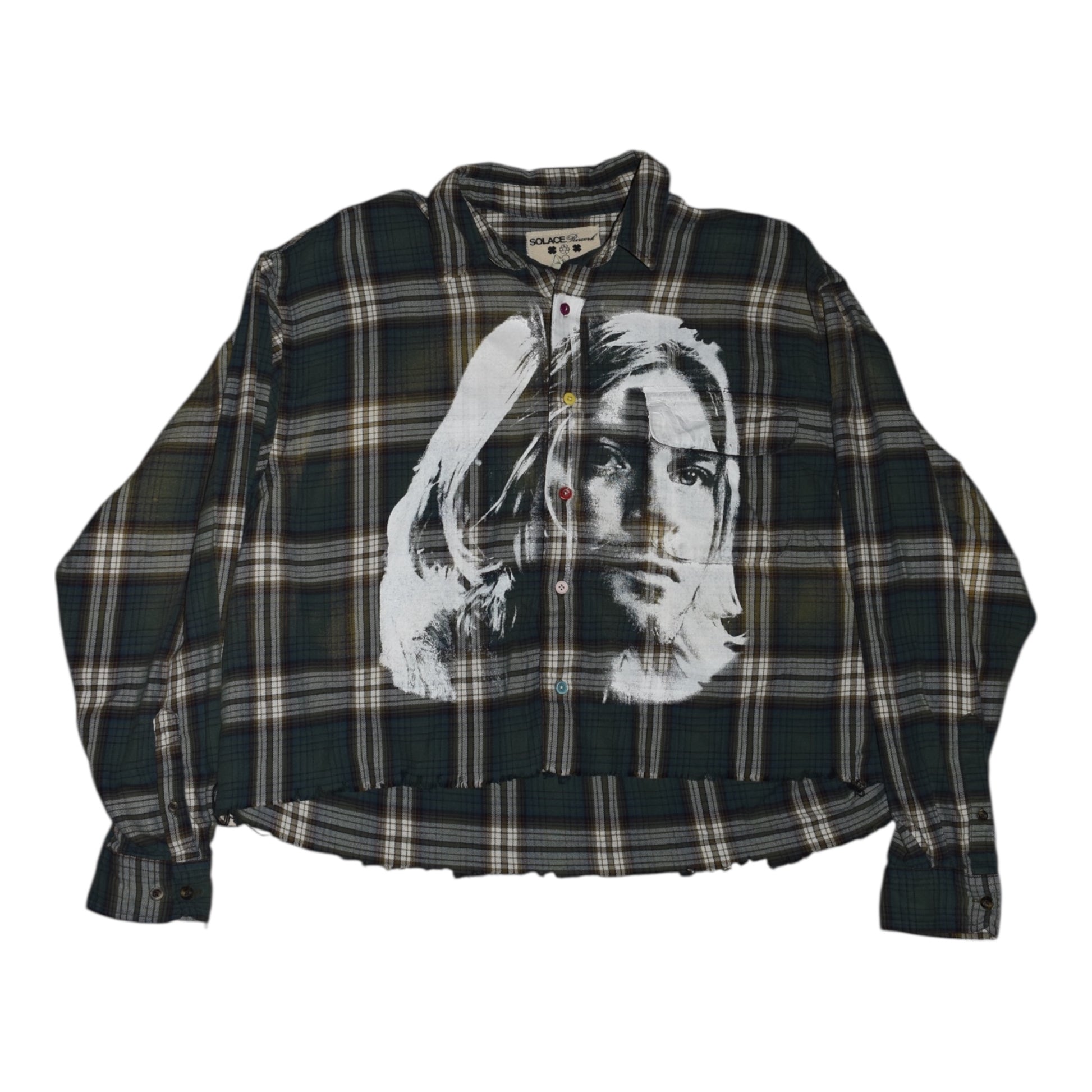 “cobain” vintage cropped flannel