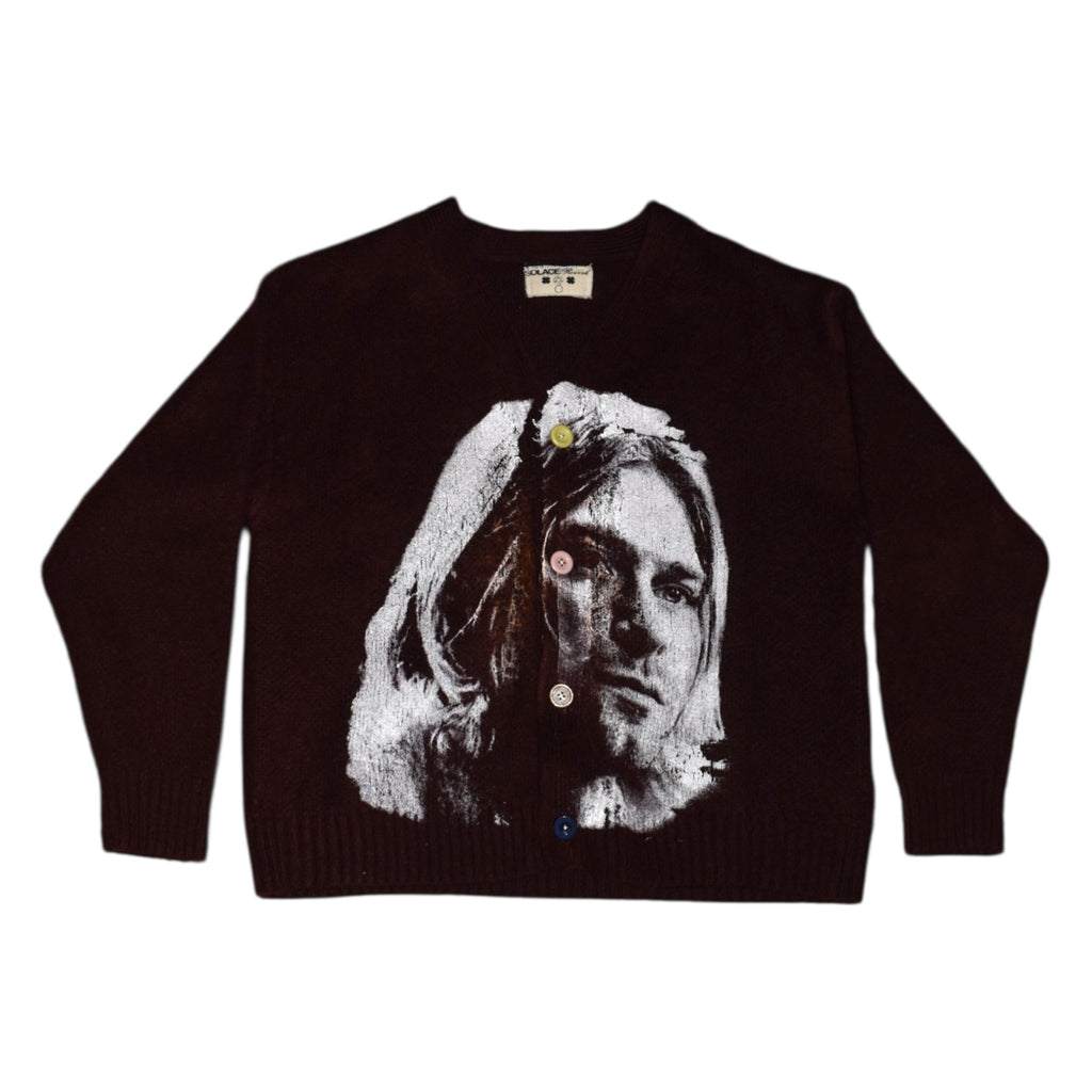 “cobain” burgundy cardigan