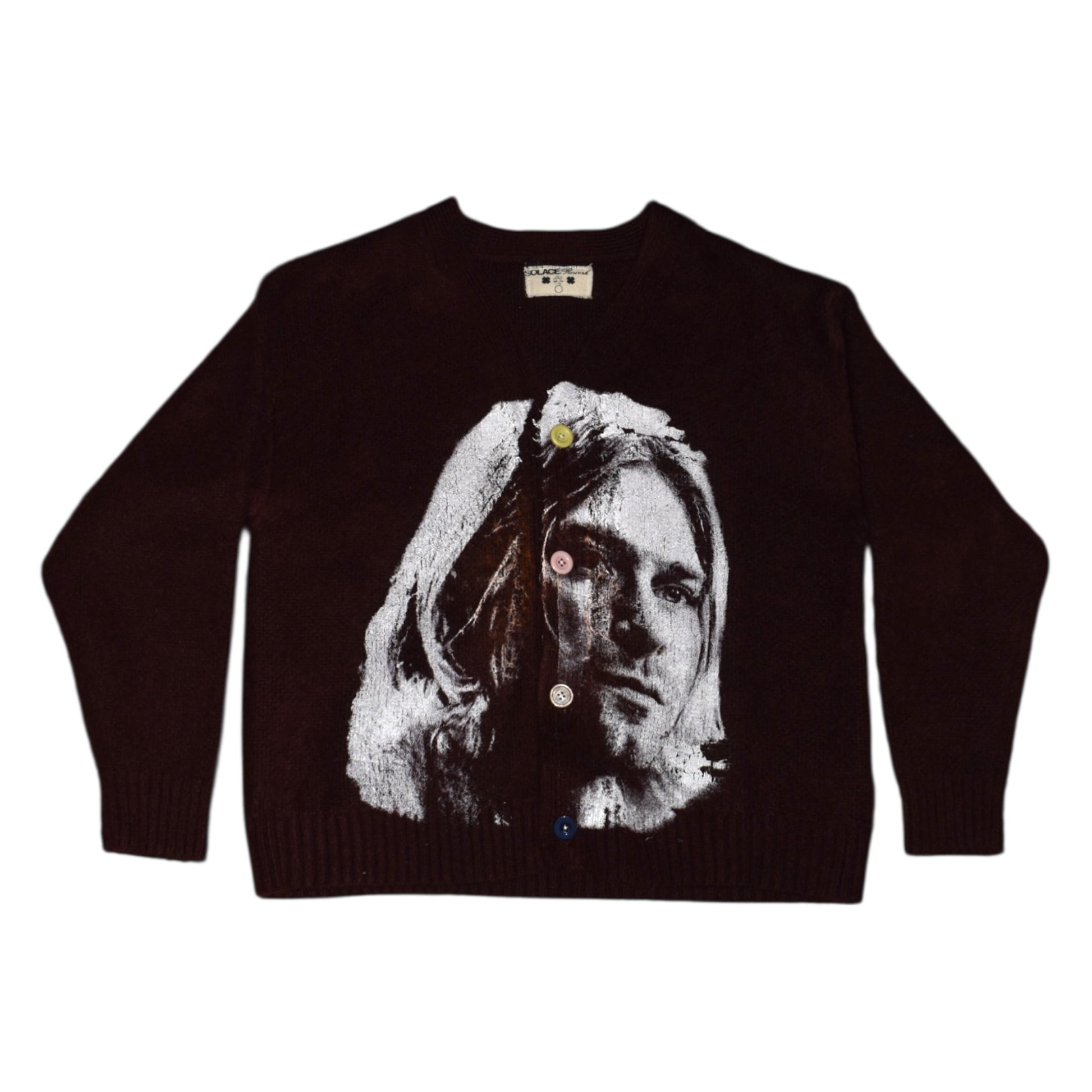 “cobain” burgundy cardigan