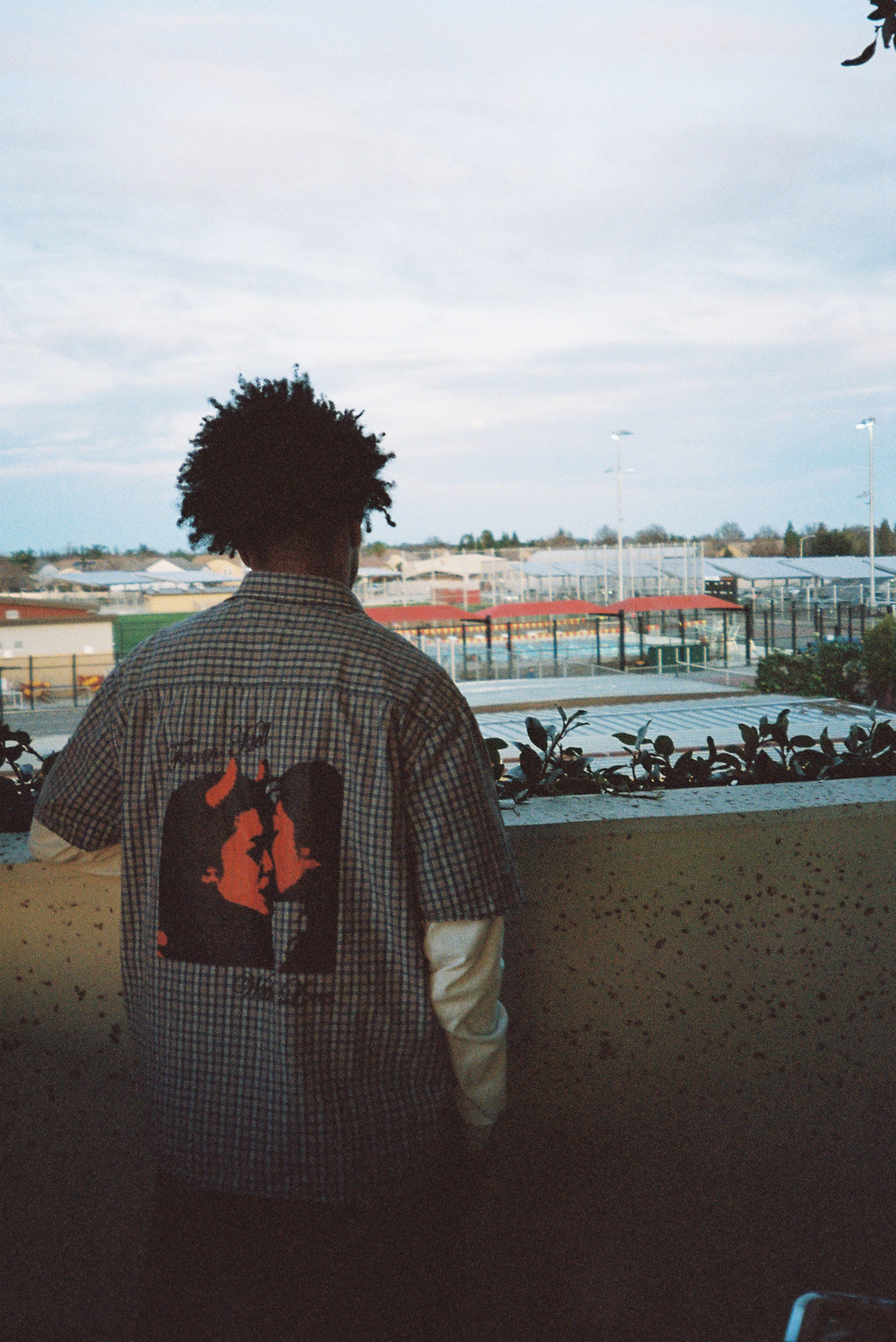 “from hell” hand distressed collared shirt