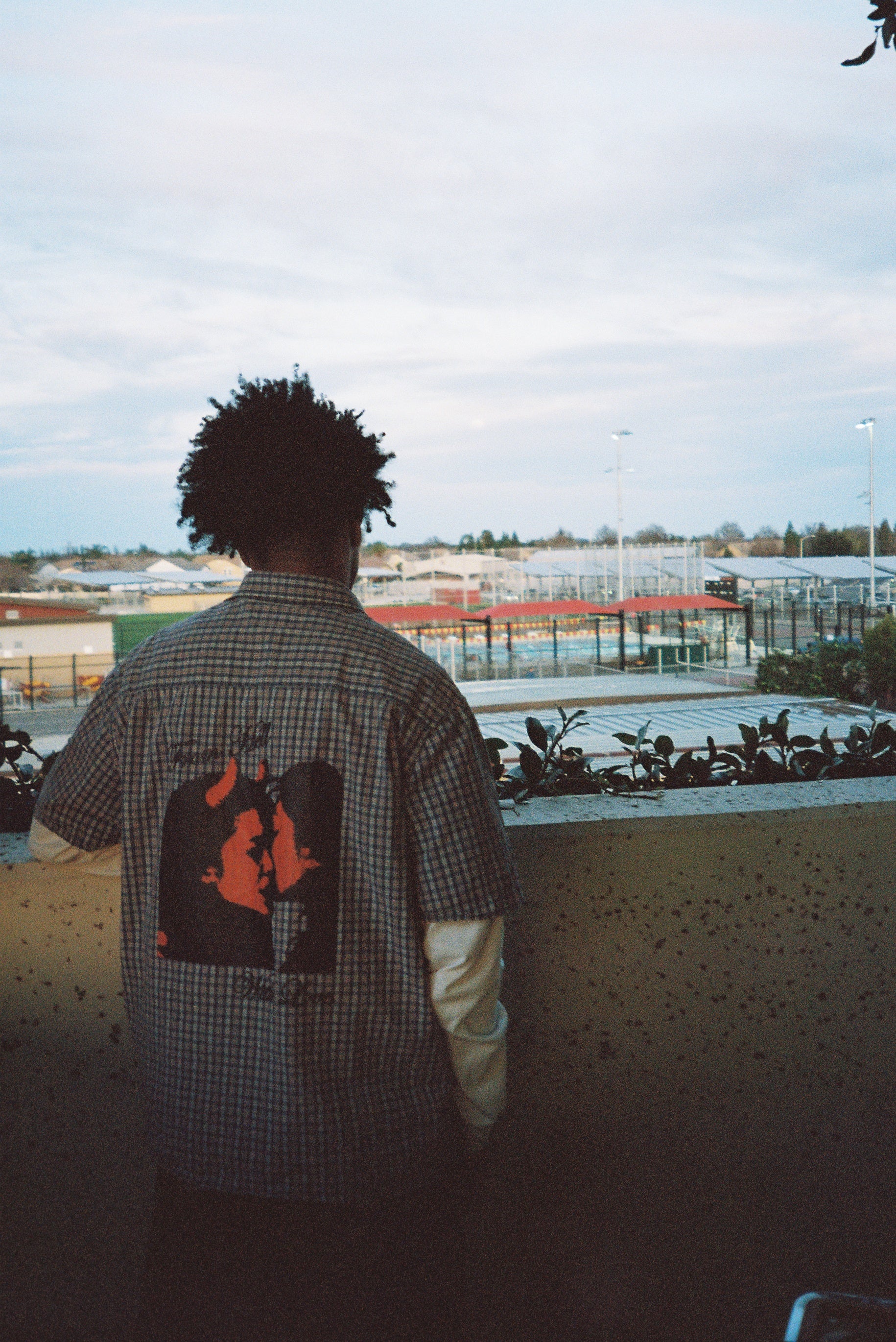 “from hell” hand distressed collared shirt