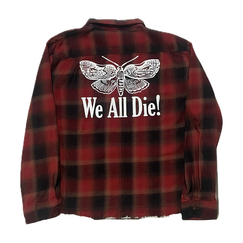 "classic logo" hand distressed red flannel