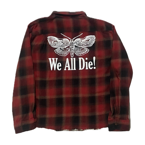 "classic logo" hand distressed red flannel