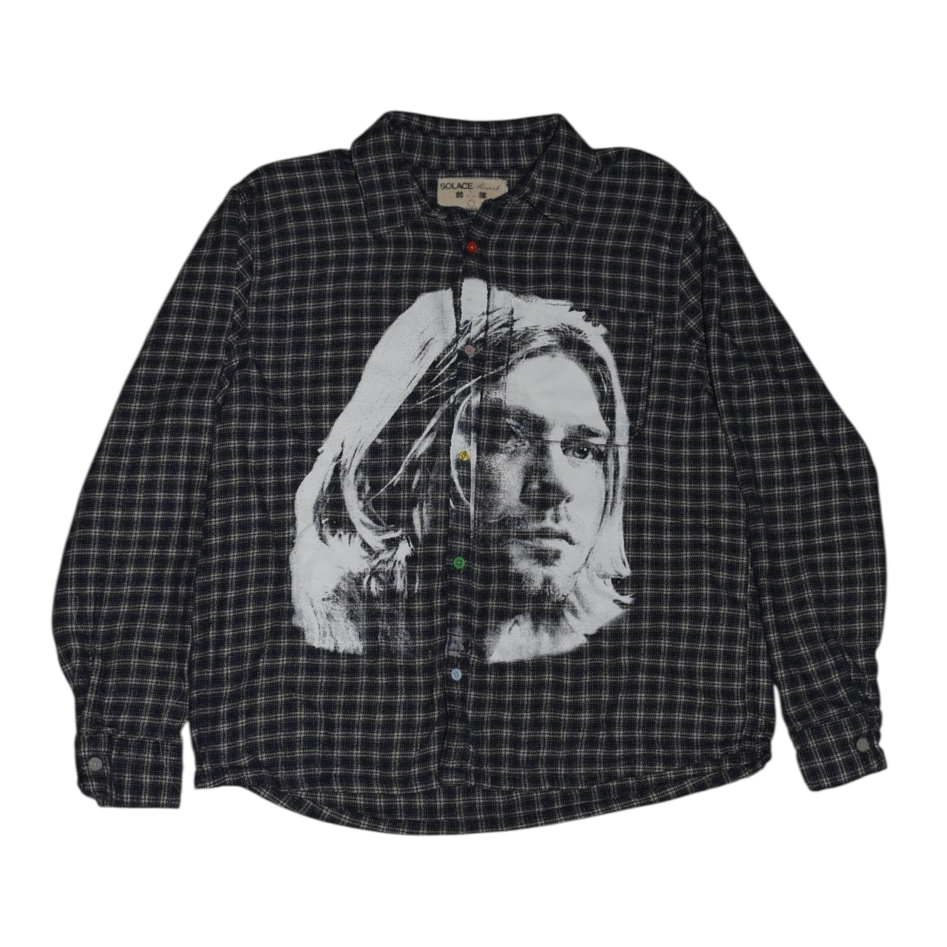 “cobain” checkered blue flannel
