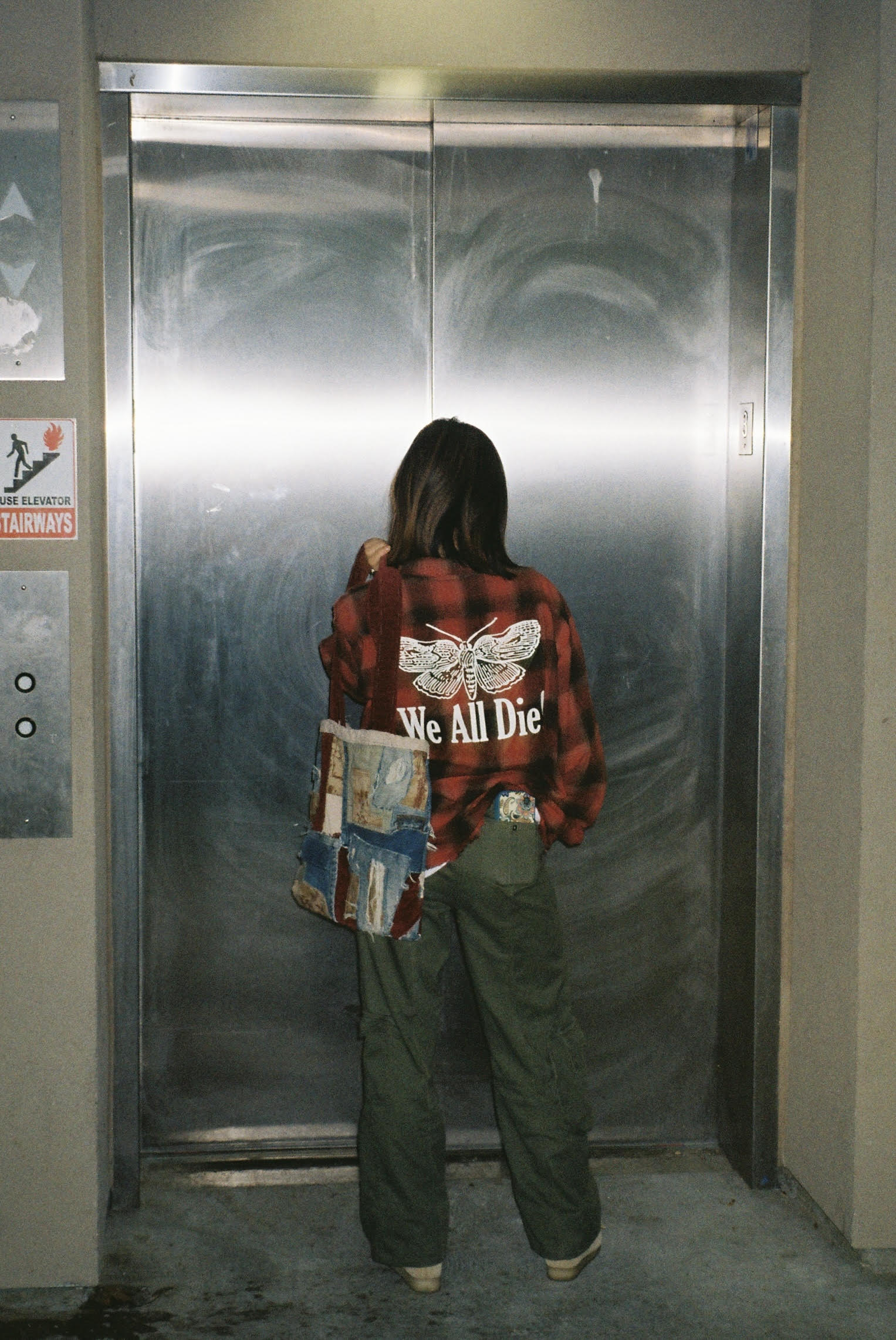"classic logo" hand distressed red flannel