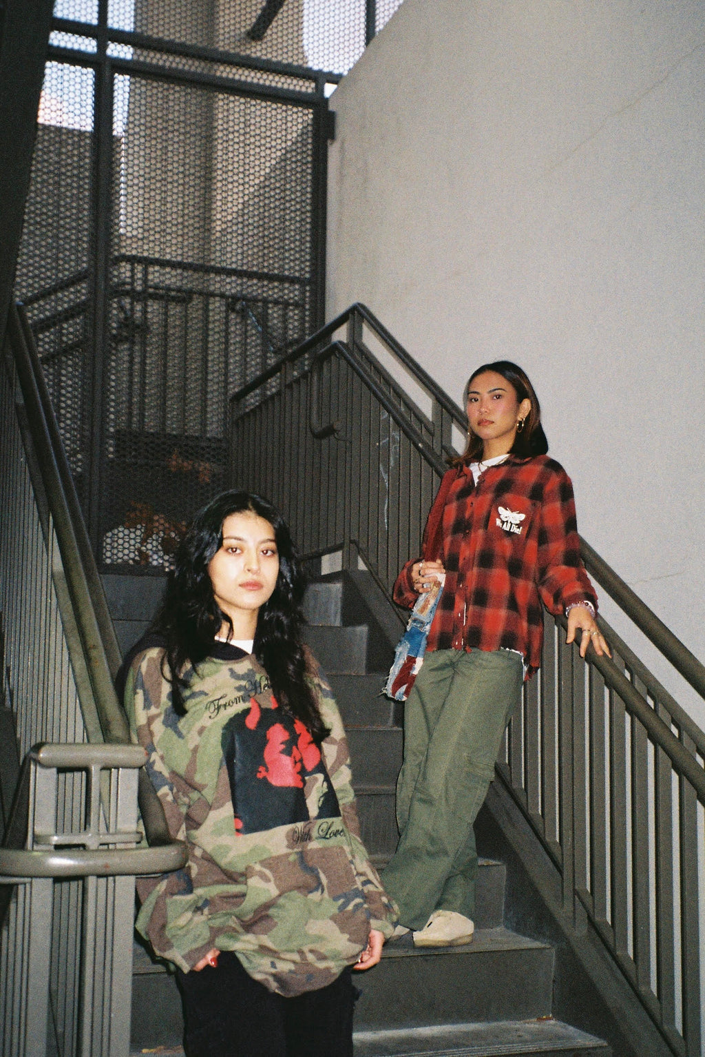 "classic logo" hand distressed red flannel